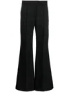Acne Studios Womens Black Pinna Flared Mid-rise Woven Trousers In Black