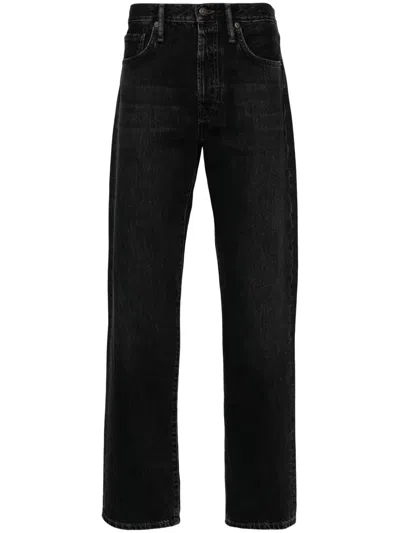 Acne Studios Mid-rise Straight-leg Jeans In Black