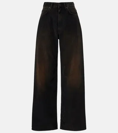 Acne Studios Mid-rise Wide-leg Jeans In Black