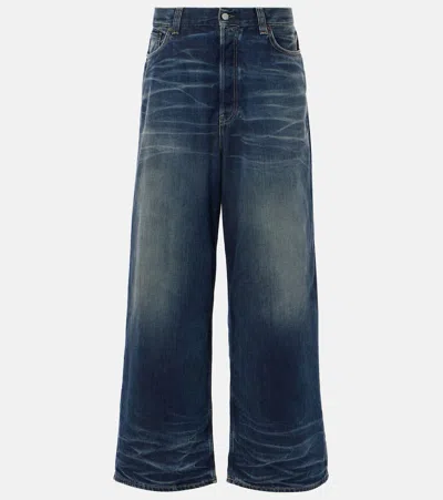 Acne Studios Broadway Mid Rise Baggy Jeans In Blue