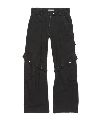 Acne Studios Mid-waist Straight-leg Trousers In Black