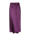 Acne Studios Purple Wrap Midi Skirt In Purple