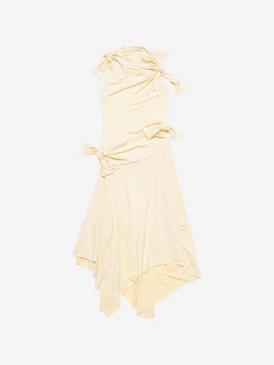 Acne Studios Tie-up Dress In Soft Yellow