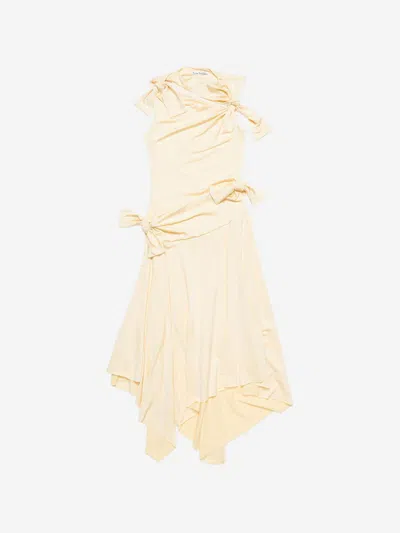 Acne Studios Midi Bow Dress In Light Yellow