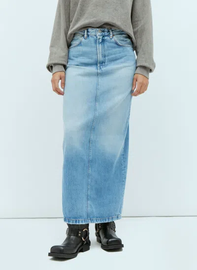 Acne Studios Midi Denim Skirt In Blue
