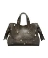 Acne Studios Midi Musubi Leather Tote Bag In Black