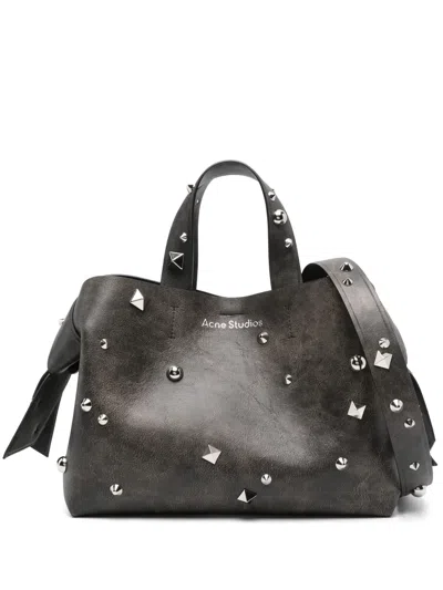 Acne Studios Midi Musubi Leather Tote Bag In Brown