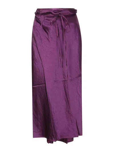 Acne Studios Purple Wrap Midi Skirt