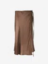 Acne Studios Midi Wrap Skirt In Brown