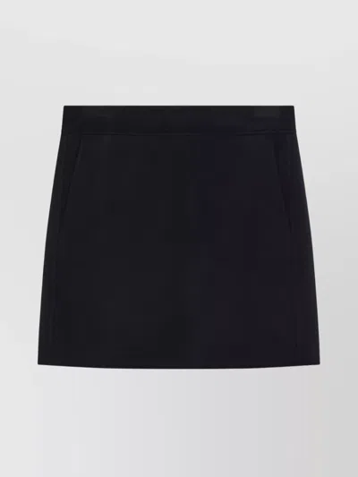 Acne Studios Midnight Blue Wool A-line Mini Skirt In Black