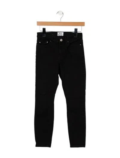 Pre-owned Acne Studios Mid-rise Skinny Leg Jeans In Black