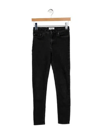 Pre-owned Acne Studios Mid-rise Skinny Leg Jeans In Black