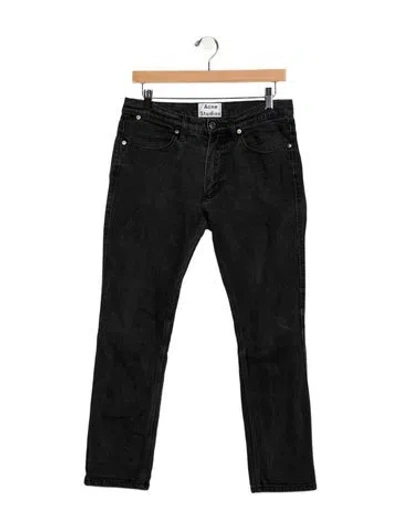 Pre-owned Acne Studios Mid-rise Skinny Leg Jeans In Black