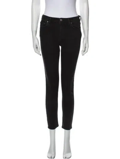 Pre-owned Acne Studios Mid-rise Skinny Leg Jeans In Black