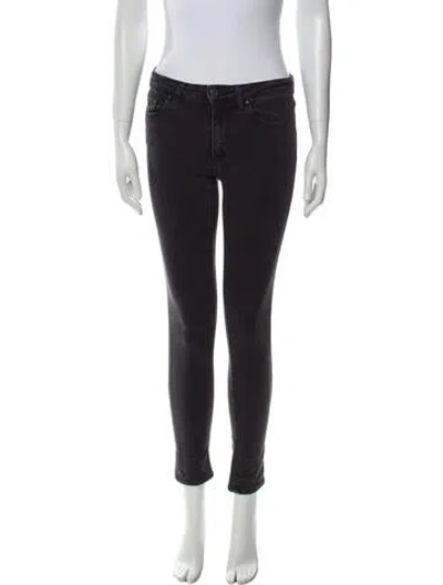 Pre-owned Acne Studios Mid-rise Skinny Leg Jeans In Black