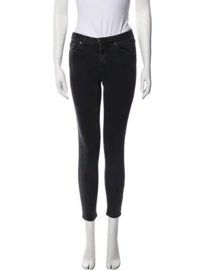 Pre-owned Acne Studios Mid-rise Skinny Leg Jeans In Black