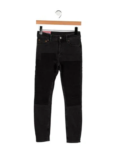 Pre-owned Acne Studios Mid-rise Skinny Leg Jeans In Black