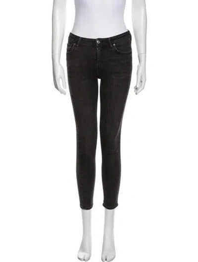 Pre-owned Acne Studios Mid-rise Skinny Leg Jeans In Black