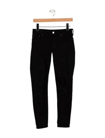 Pre-owned Acne Studios Mid-rise Skinny Leg Jeans In Black