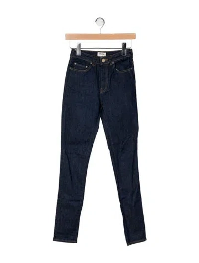 Pre-owned Acne Studios Mid-rise Skinny Leg Jeans In Black