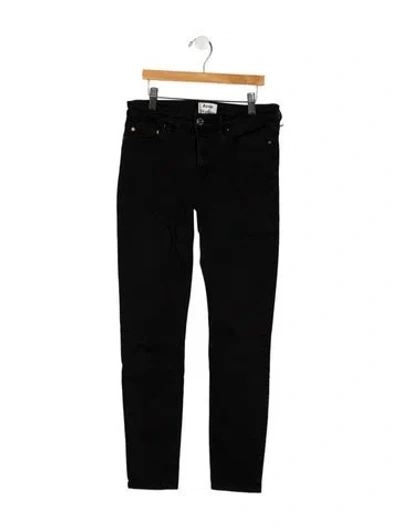 Pre-owned Acne Studios Mid-rise Skinny Leg Jeans In Black