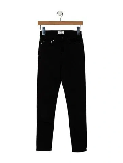 Pre-owned Acne Studios Mid-rise Skinny Leg Jeans In Black