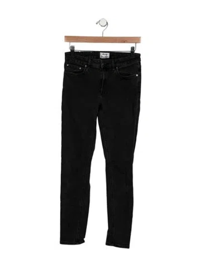 Pre-owned Acne Studios Mid-rise Skinny Leg Jeans In Black