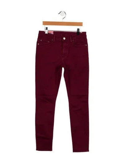 Pre-owned Acne Studios Mid-rise Skinny Leg Jeans In Burgundy