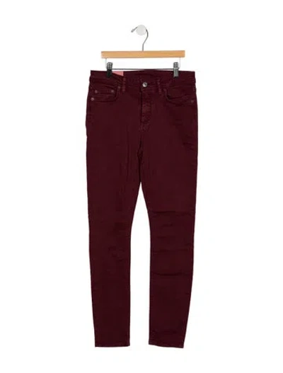Pre-owned Acne Studios Mid-rise Skinny Leg Jeans In Burgundy