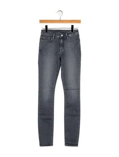 Pre-owned Acne Studios Mid-rise Skinny Leg Jeans In Gray