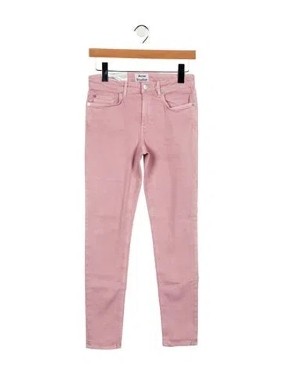 Pre-owned Acne Studios Mid-rise Skinny Leg Jeans In Pink