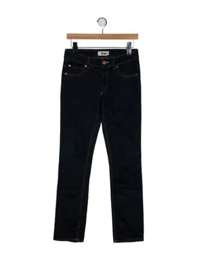Pre-owned Acne Studios Mid-rise Straight Leg Jeans In Black