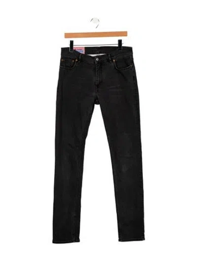 Pre-owned Acne Studios Mid-rise Straight Leg Jeans In Black