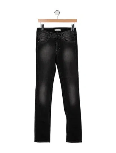 Pre-owned Acne Studios Mid-rise Straight Leg Jeans In Black