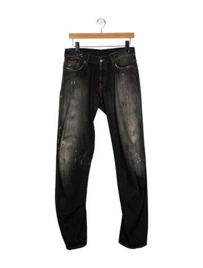 Pre-owned Acne Studios Mid-rise Straight Leg Jeans In Black