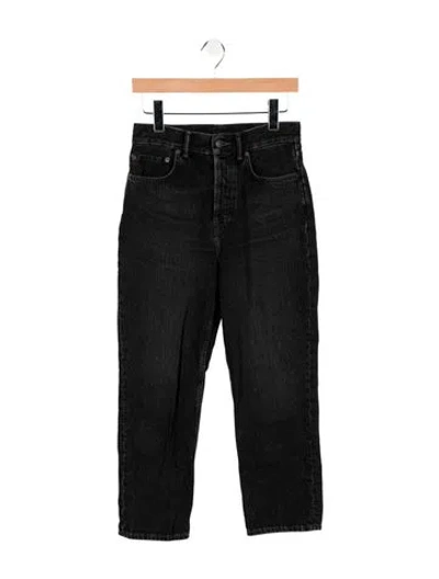 Pre-owned Acne Studios Mid-rise Straight Leg Jeans In Black