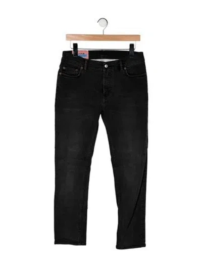 Pre-owned Acne Studios Mid-rise Straight Leg Jeans In Black
