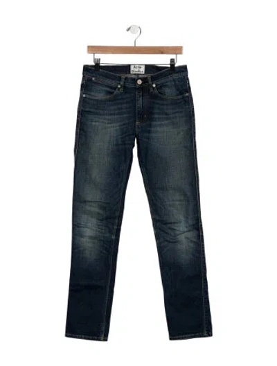 Pre-owned Acne Studios Mid-rise Straight Leg Jeans In Blue