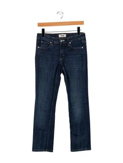 Pre-owned Acne Studios Mid-rise Straight Leg Jeans W/ Tags In Blue