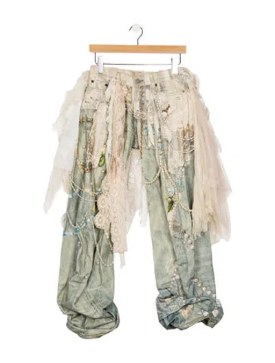 Pre-owned Acne Studios Mid-rise Wide Leg Jeans In Green
