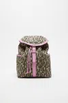 Acne Studios Mini Backpack Monogram In Beige,pink