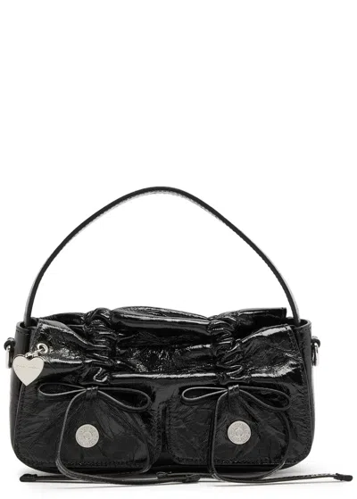 ACNE STUDIOS ACNE STUDIOS MINI CRINKLED PATENT LEATHER TOP HANDLE BAG