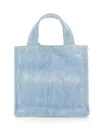 Acne Studios Women's Mini Denim Shopper Bag With Logo In Blue