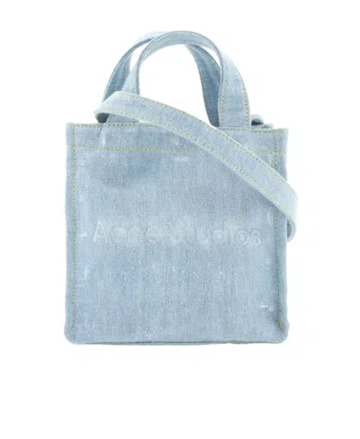 Acne Studios Mini Denim Tote Bag In Blue