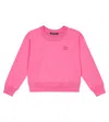 Acne Studios Mini Fairah Face Cotton Sweatshirt In Bright Pink