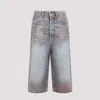 Acne Studios Overwashed Denim Bermuda Shorts In Blue