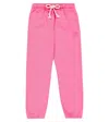 Acne Studios Mini Frack Face Cotton Sweatpants In Bright Pink