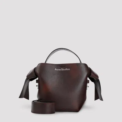 Acne Studios Mini Leather Handbag - 21.5cm X 20.5cm X 15.5cm In Brown
