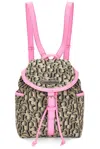 Acne Studios Mini Monogram Backpack In Beige & Pink