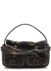Acne Studios Mini Multipocket Faded Grained-leather Top Handle Bag In Dark Brown